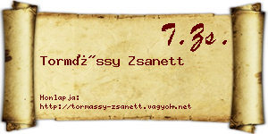 Tormássy Zsanett névjegykártya